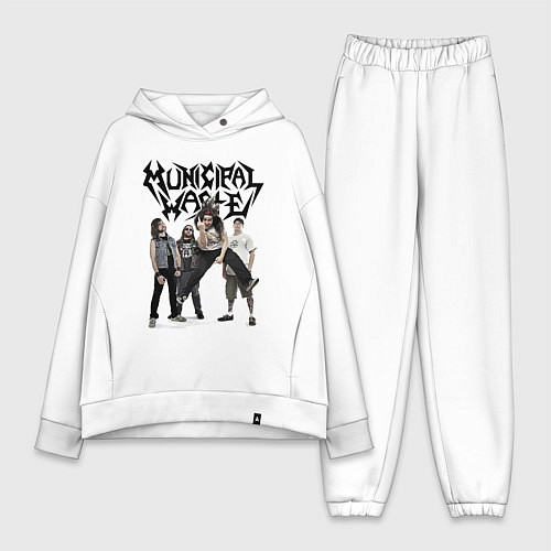 Женский костюм оверсайз Municipal Waste - crazy dudes! / Белый – фото 1