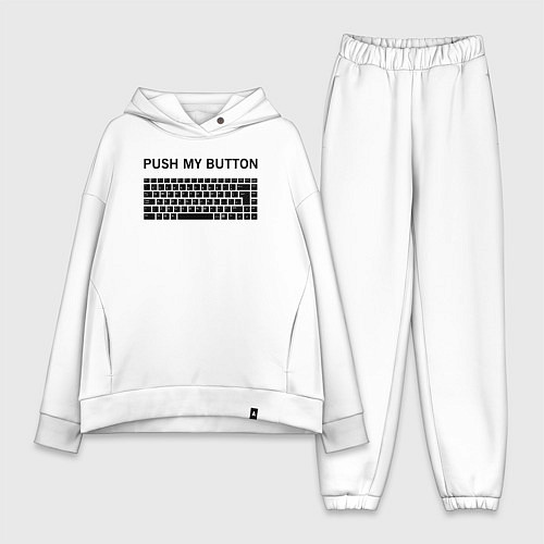 Женский костюм оверсайз PUSH MY BUTTON НАЖМИ НА КНОПКУ / Белый – фото 1