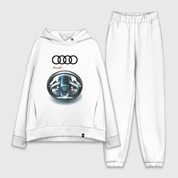 Женский костюм оверсайз Audi - car steering wheel, цвет: белый