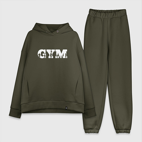 Женский костюм оверсайз GYM- образ жизни / Хаки – фото 1
