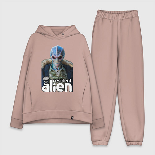 Женский костюм оверсайз Resident alien / Пыльно-розовый – фото 1