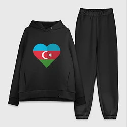 Женский костюм оверсайз Сердце Азербайджана, цвет: черный
