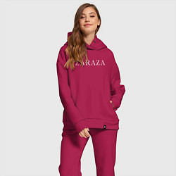 Женский костюм оверсайз She Zaraza, цвет: маджента — фото 2