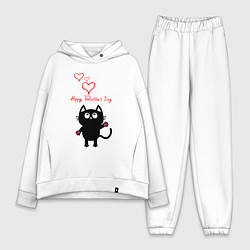 Женский костюм оверсайз Cat and Valentines Day, цвет: белый