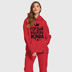 Женский костюм оверсайз Гордый владелец Honda, цвет: красный — фото 2