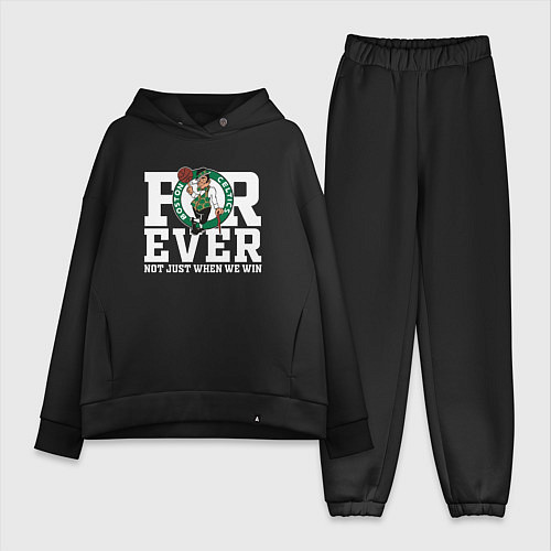 Женский костюм оверсайз FOREVER NOT JUST WHEN WE WIN, BOSTON CELTICS, БОСТ / Черный – фото 1