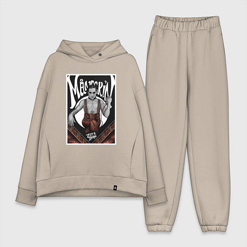 Женский костюм оверсайз Дамиано Давид арт / Миндальный – фото 1