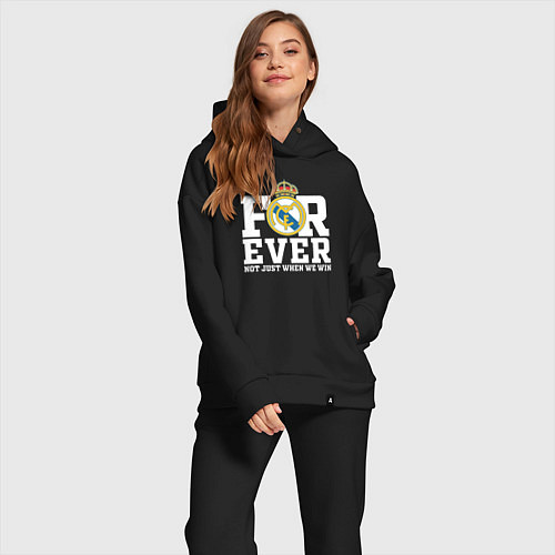 Женский костюм оверсайз Real Madrid, Реал Мадрид FOREVER NOT JUST WHEN WE / Черный – фото 2