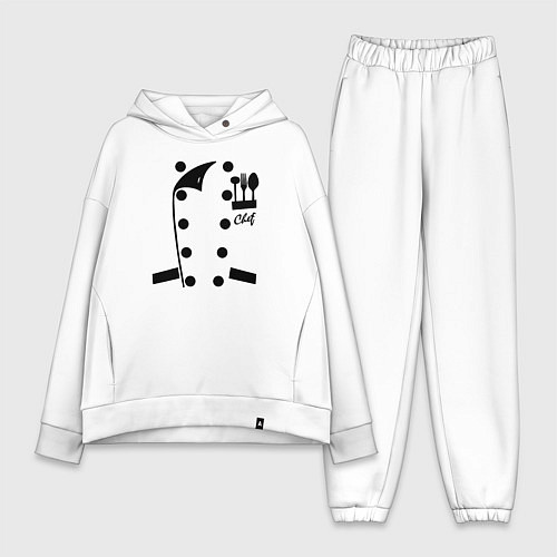 Женский костюм оверсайз Поварской фартук / Белый – фото 1