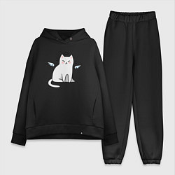 Женский костюм оверсайз КОТИК АНГЕЛ CAT ANGEL, цвет: черный