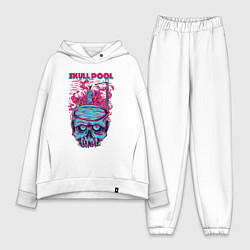 Женский костюм оверсайз Череп с бассейном, цвет: белый