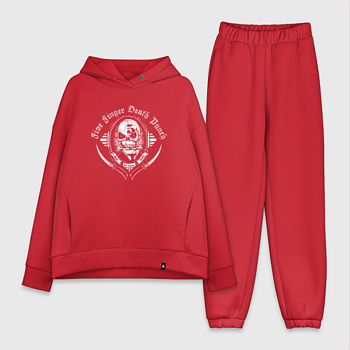 Женский костюм оверсайз Five Finger Death Punch Skull / Красный – фото 1