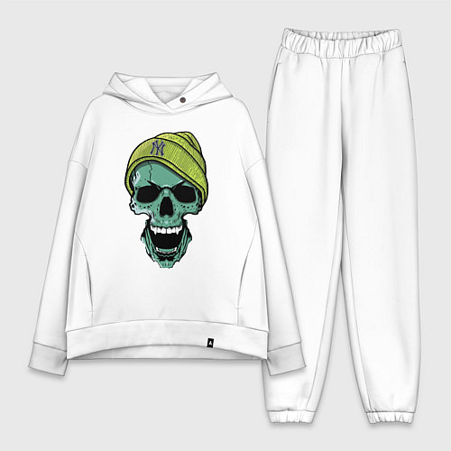 Женский костюм оверсайз New York Yankees Cool skull / Белый – фото 1