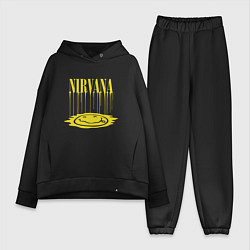 Женский костюм оверсайз Nirvana Логотип Нирвана, цвет: черный