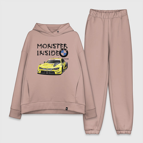 Женский костюм оверсайз BMW M Power Monster inside / Пыльно-розовый – фото 1