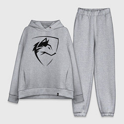 Женский костюм оверсайз Wolf Emblem Jaw, цвет: меланж
