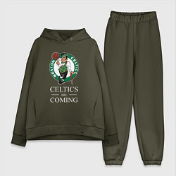 Женский костюм оверсайз Boston Celtics are coming Бостон Селтикс, цвет: хаки