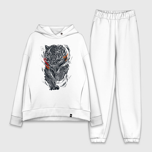 Женский костюм оверсайз Cool tiger Power / Белый – фото 1