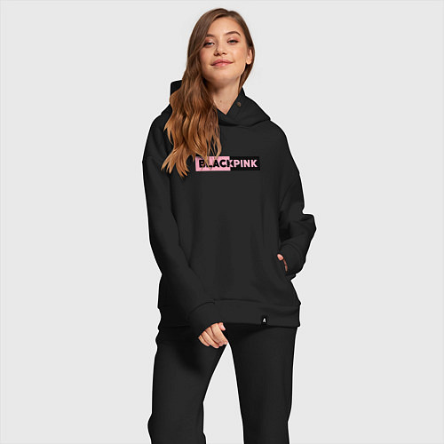 Женский костюм оверсайз BLACKPINK ЛОГОТИП / Черный – фото 2