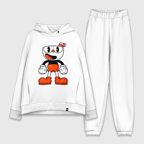 Женский костюм оверсайз Cuphead красная чашечка / Белый – фото 1
