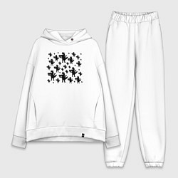 Женский костюм оверсайз Много Волков, цвет: белый