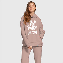 Женский костюм оверсайз Punks not deаd, цвет: пыльно-розовый — фото 2