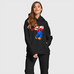 Женский костюм оверсайз Марио - крутейший гольфист Super Mario, цвет: черный — фото 2