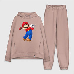 Женский костюм оверсайз Марио - крутейший гольфист Super Mario, цвет: пыльно-розовый