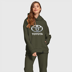 Женский костюм оверсайз TOYOTA 3D Logo, цвет: хаки — фото 2