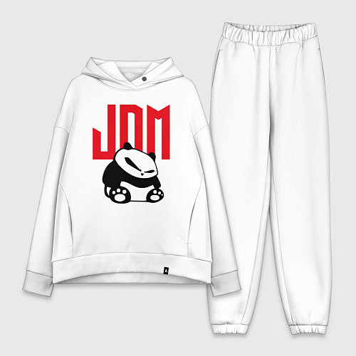 Женский костюм оверсайз JDM Panda Japan Симпатяга / Белый – фото 1