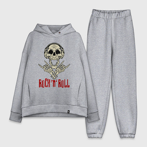 Женский костюм оверсайз Rock n Roll Skull / Меланж – фото 1