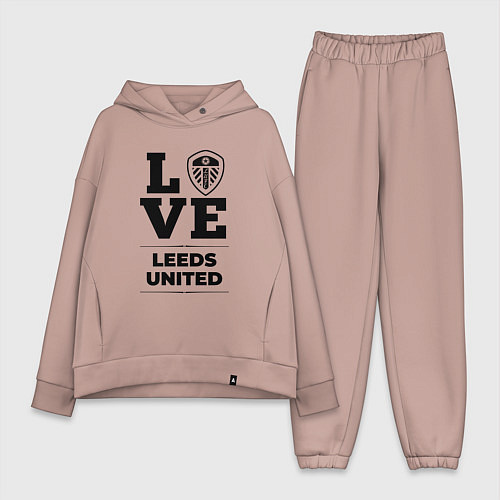 Женский костюм оверсайз Leeds United Love Классика / Пыльно-розовый – фото 1