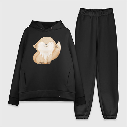 Женский костюм оверсайз Милый Лисёнок Нежиться / Черный – фото 1