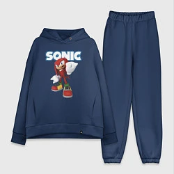 Женский костюм оверсайз Knuckles Echidna Sonic Video game Ехидна Наклз Вид, цвет: тёмно-синий