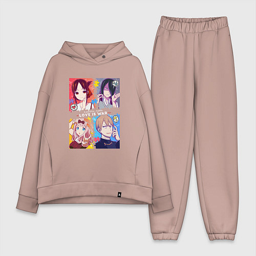 Женский костюм оверсайз Госпожа Кагуя: В любви как на войне Love is War / Пыльно-розовый – фото 1