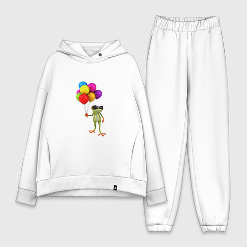 Женский костюм оверсайз ЛЯГУШОНОК С ВОЗДУШНЫМИ ШАРИКАМИ / Белый – фото 1