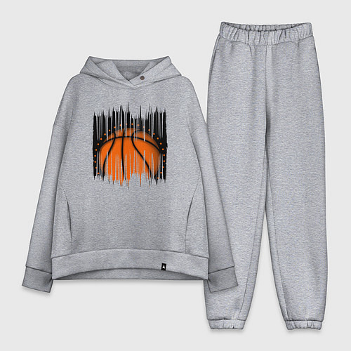 Женский костюм оверсайз Баскетбольный мяч в разрыве / Меланж – фото 1