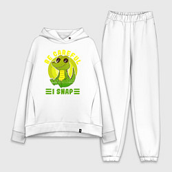 Женский костюм оверсайз Будь осторожен - я кусаюсь, цвет: белый