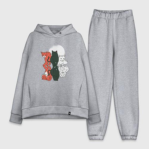 Женский костюм оверсайз Коты и их воплощения Cats and Felines / Меланж – фото 1
