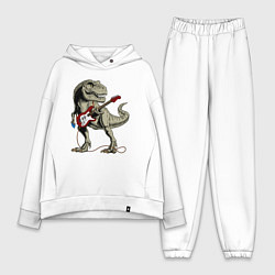 Женский костюм оверсайз Динозавр рокер, цвет: белый