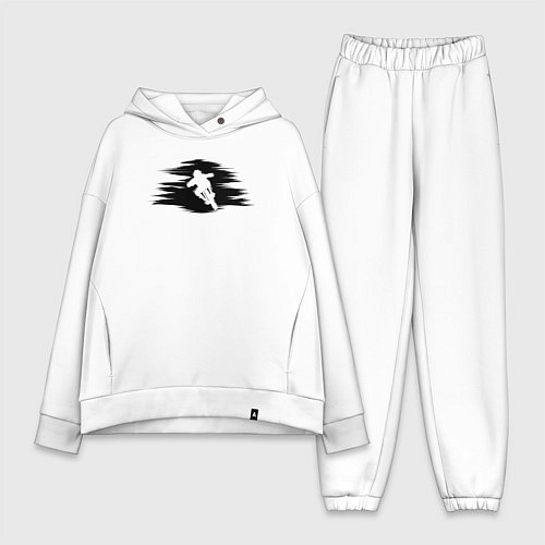 Женский костюм оверсайз Погнали кататься / Белый – фото 1