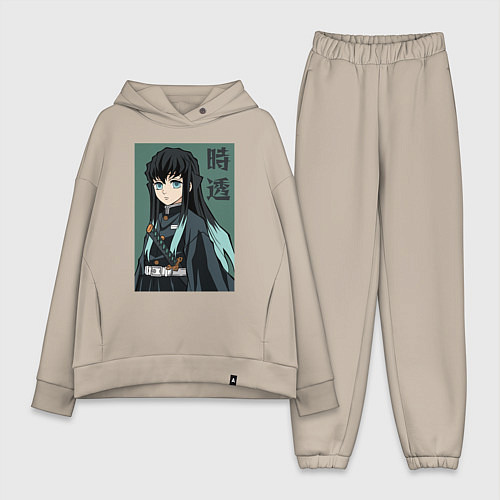 Женский костюм оверсайз Хашира Тумана Токито / Миндальный – фото 1