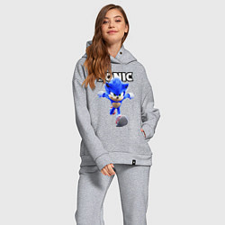 Женский костюм оверсайз Sonic the Hedgehog 2022, цвет: меланж — фото 2