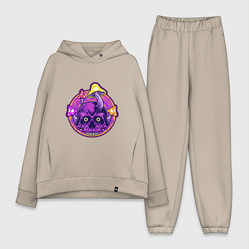 Женский костюм оверсайз Грибной черепок / Миндальный – фото 1