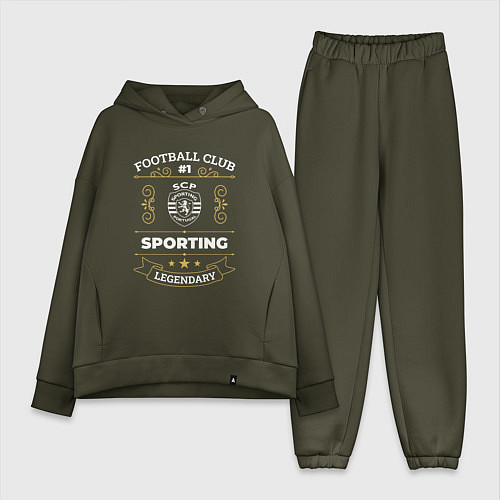 Женский костюм оверсайз Sporting: Football Club Number 1 / Хаки – фото 1