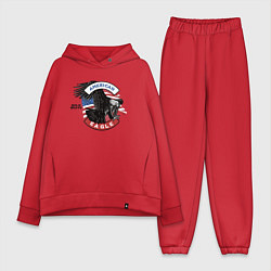 Женский костюм оверсайз Американский орел USA, цвет: красный