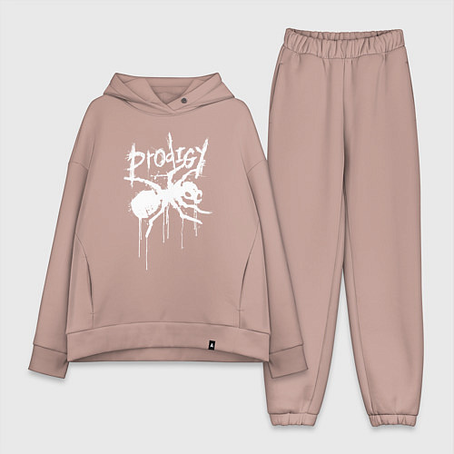 Женский костюм оверсайз Draw white logo - Ant / Пыльно-розовый – фото 1