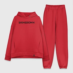 Женский костюм оверсайз Shinedown лого, цвет: красный