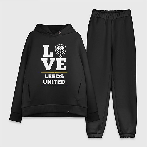 Женский костюм оверсайз Leeds United Love Classic / Черный – фото 1