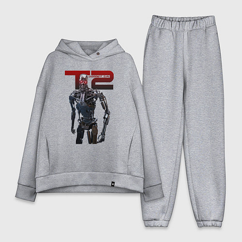 Женский костюм оверсайз Terminator 2 - T800 / Меланж – фото 1